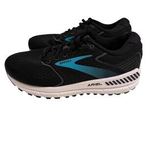 Brooks Ariel 20 Womens Stability Running Shoes Black Blue Wide D Size 7.5